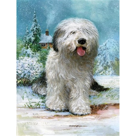 Carolines Treasures Old English Sheepdog by Don Squires Flag Garden Size SDSQ0304GF